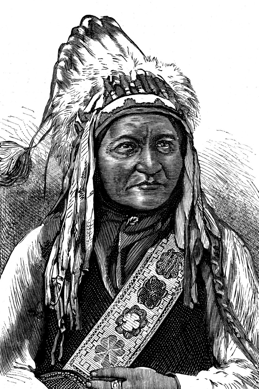 Chief Sitting Bull, indian, 1800-talet av Unbekannt