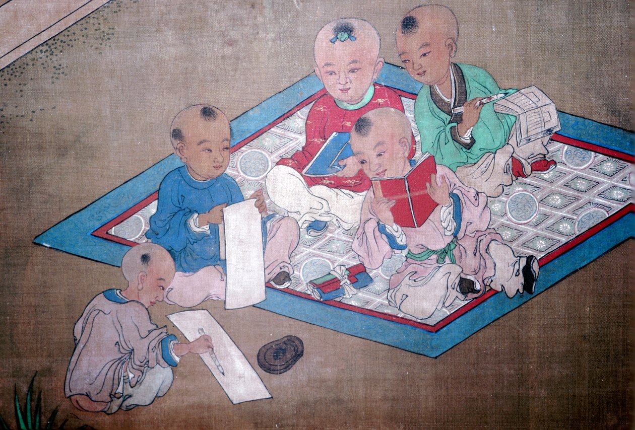 Barn som leker, japansk målning, 1700-tal av Unbekannt