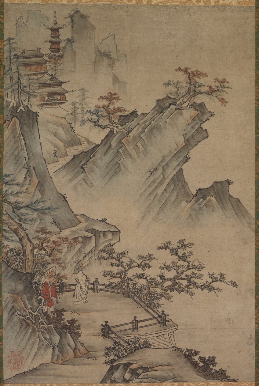 Kinesisk Litteratus Viewing a Valley, möjligen mitten till slutet av 1500-1600-talet. av Unbekannt