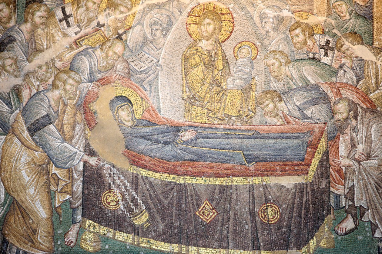 Chora kyrkomuseum: Jungfrumosaikens död (Coimesis) Istanbul Turquie av Unbekannt