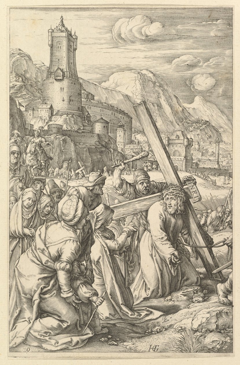 Kristus som bär korset, från The Passion of Christ, ca. 1598-1617. av Unbekannt