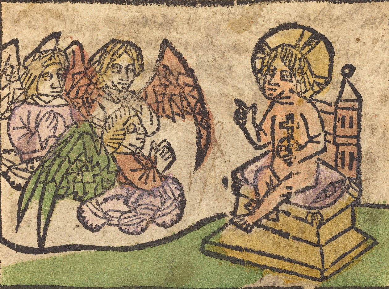 Kristusbarn med tre änglar, ca. 14601470. av Unbekannt
