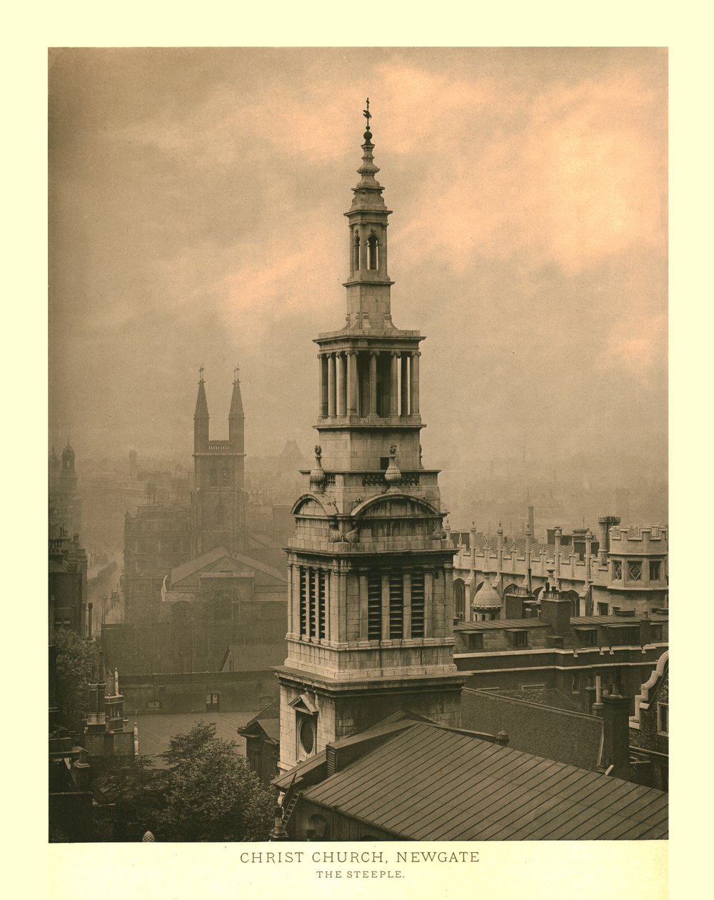 Christ Church, Newgate, The Steeple, mitten av slutet av 1800-talet. av Unbekannt
