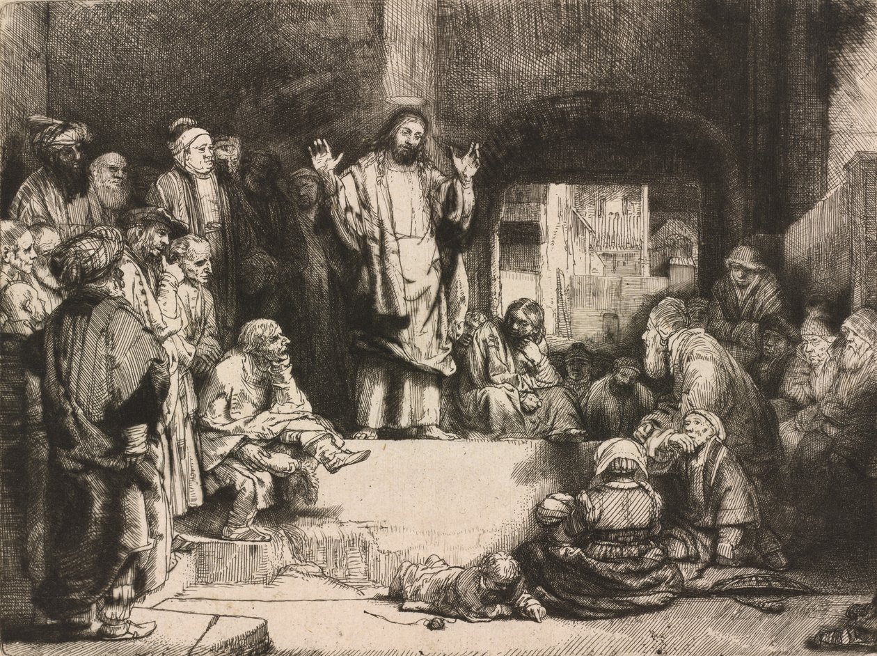 Kristus predikar La petite Tombe, ca. 1652. av Unbekannt