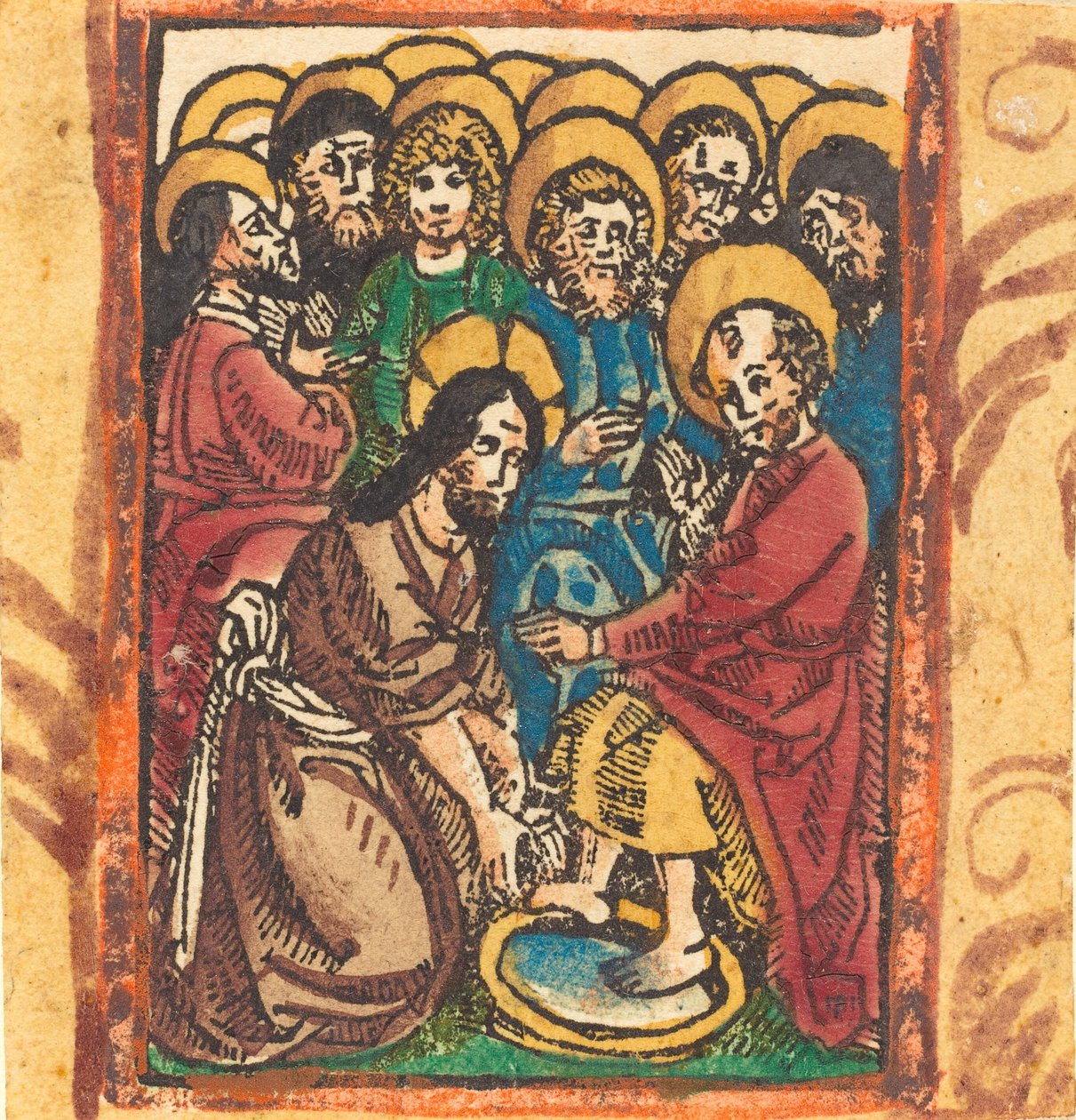 Kristus tvättar apostlarnas fötter, ca. 14901500. av Unbekannt