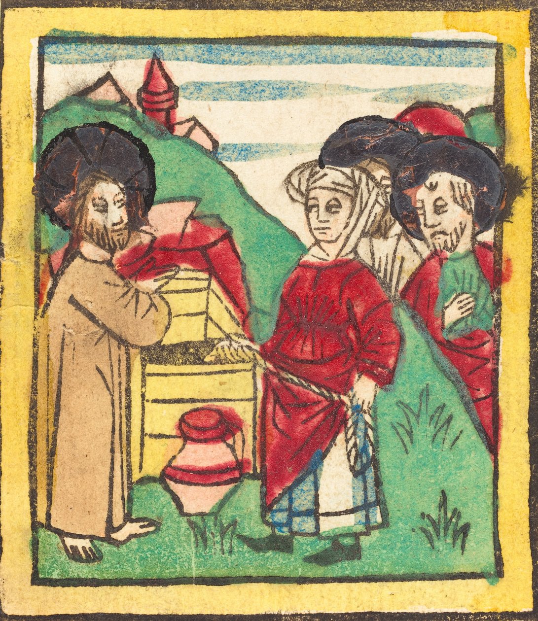 Kristus och Samariens kvinna, ca. 14401460. av Unbekannt