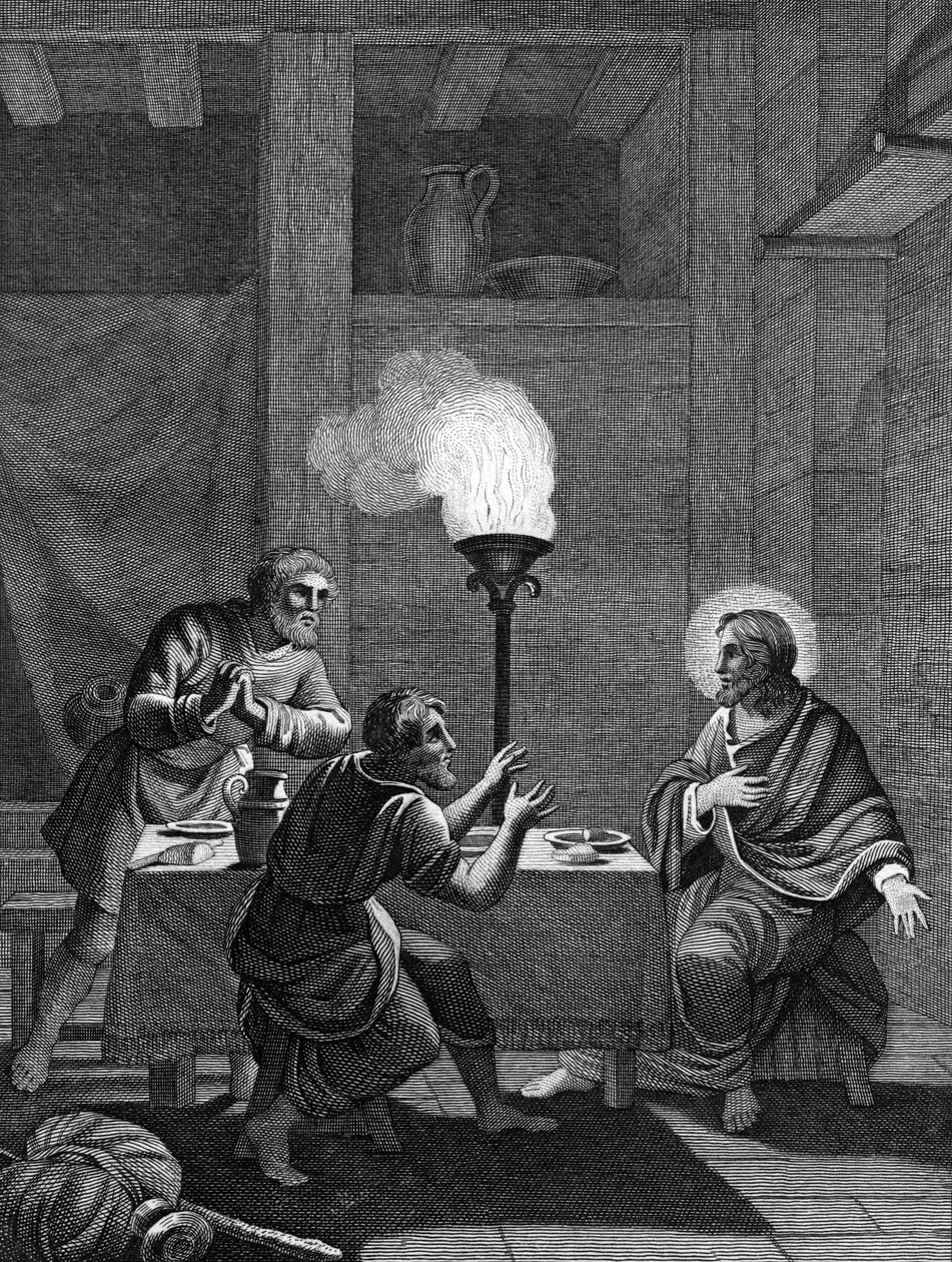 Kristus och de två lärjungarna i Emmaus, 1814 av Unbekannt