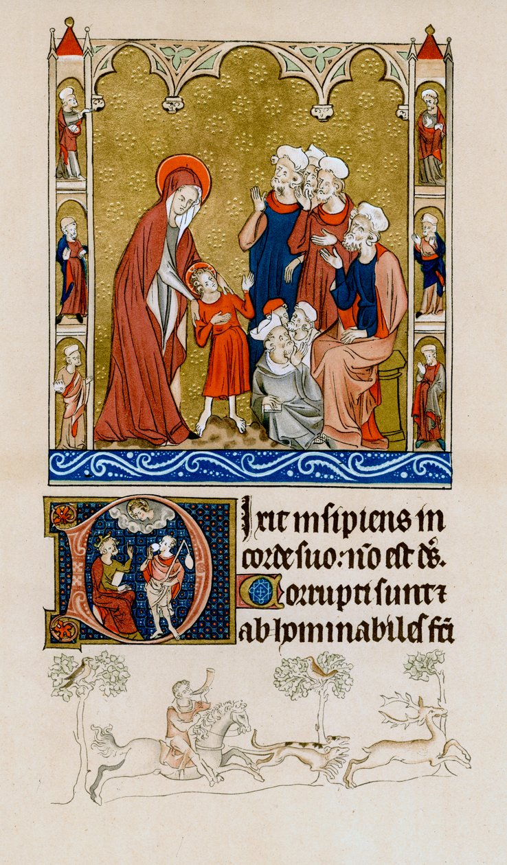 Kristus hittas av sin mor i templet och disputerade med läkare, c1310-1320 av Unbekannt