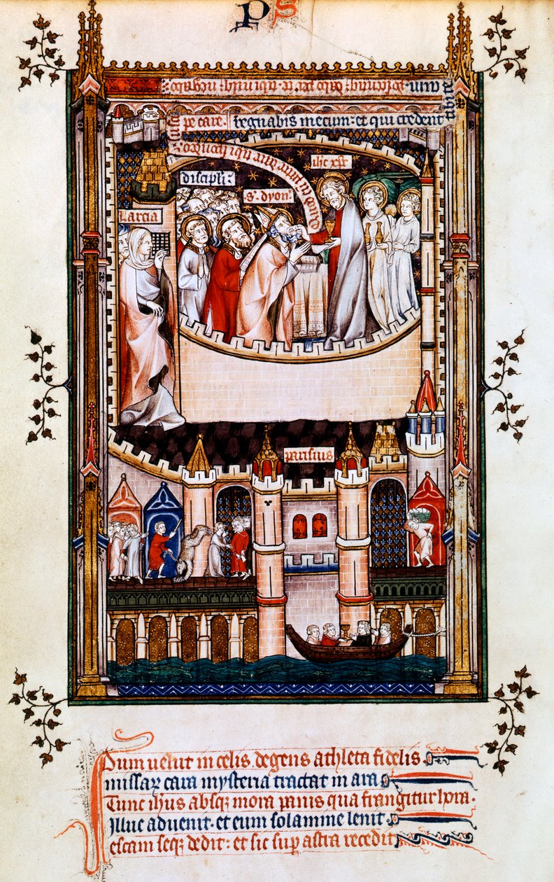 Kristus ger nattvarden till St Denis, 1317 av Unbekannt