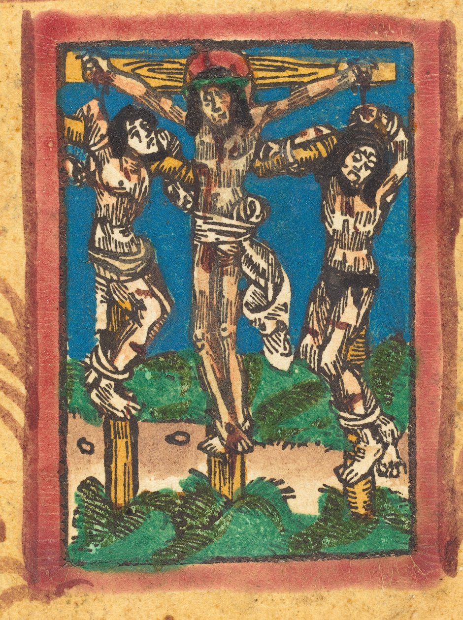 Kristus på korset mellan de två tjuvarna, ca. 14901500. av Unbekannt