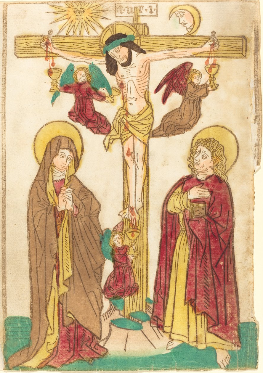 Kristus på korset med änglar, 14601465. av Unbekannt
