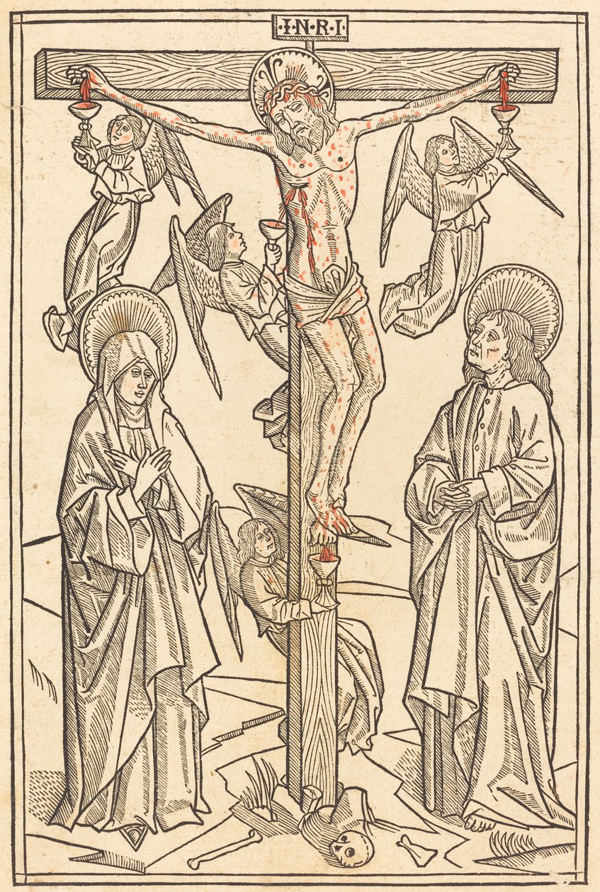 Kristus på korset med änglar, 1481. av Unbekannt