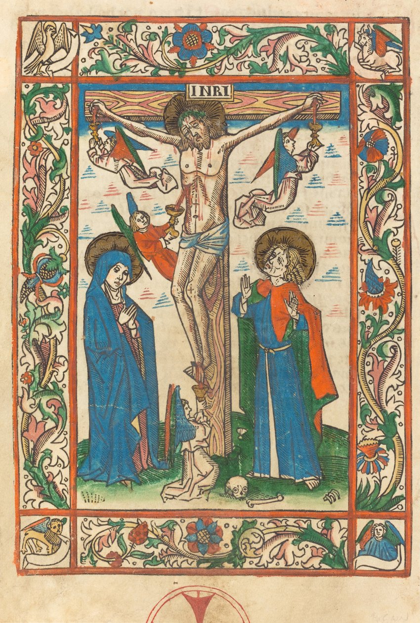 Kristus på korset med änglar, 1483. av Unbekannt
