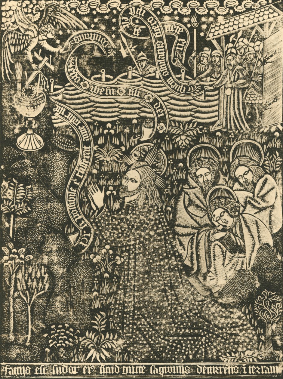 Kristus på Oljeberget pricktryck, 1915. av Unbekannt