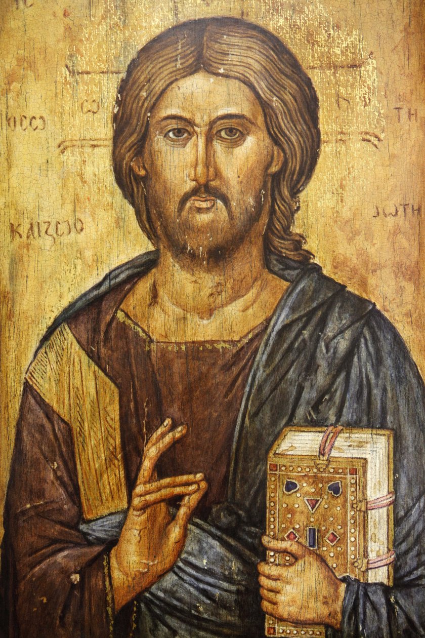 Kristus pantokrator målning Madrid Spanien av Unbekannt