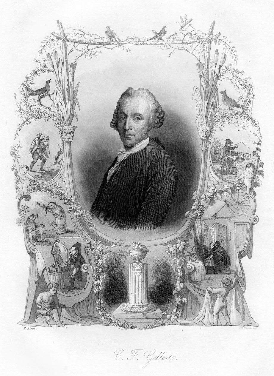 Christian Angstegott Gellert, tysk poet, 1800-talet av Unbekannt