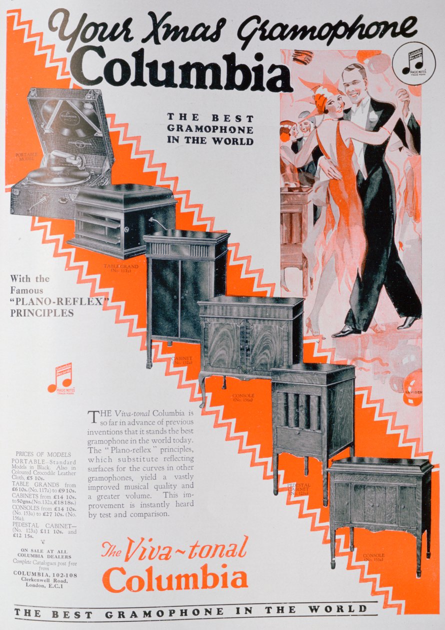 Julannons för Columbia Grammofoner, 1929 av Unbekannt