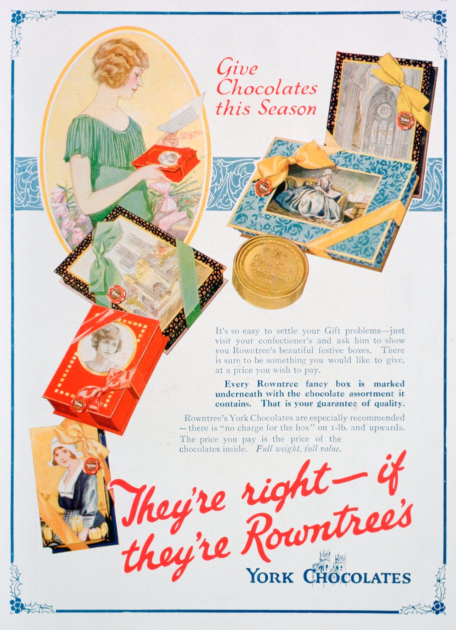 Julannons för Rowntrees York Chocolates, 1924 av Unbekannt