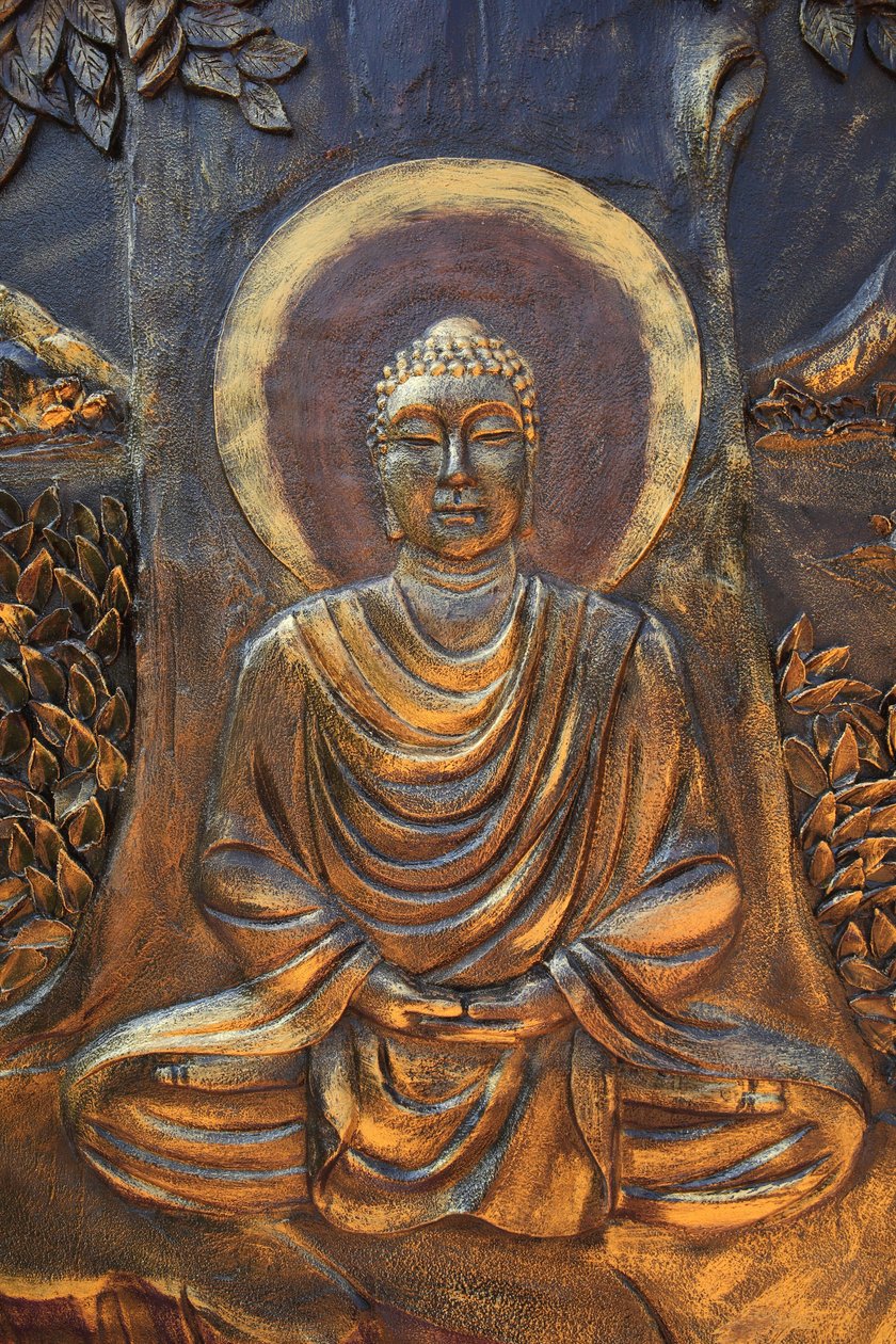 Chua Thien Lam Go buddhistisk pagod. Shakyamuni Buddha sitter i meditationsställning. Thay Ninh. Vietnam av Unbekannt