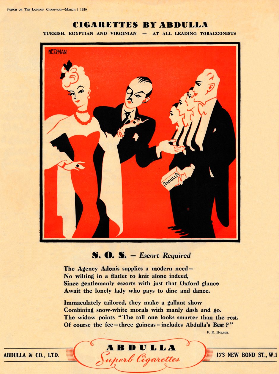 Cigaretter av Abdulla - S.O.S. - Eskort krävs, 1939 av Unbekannt