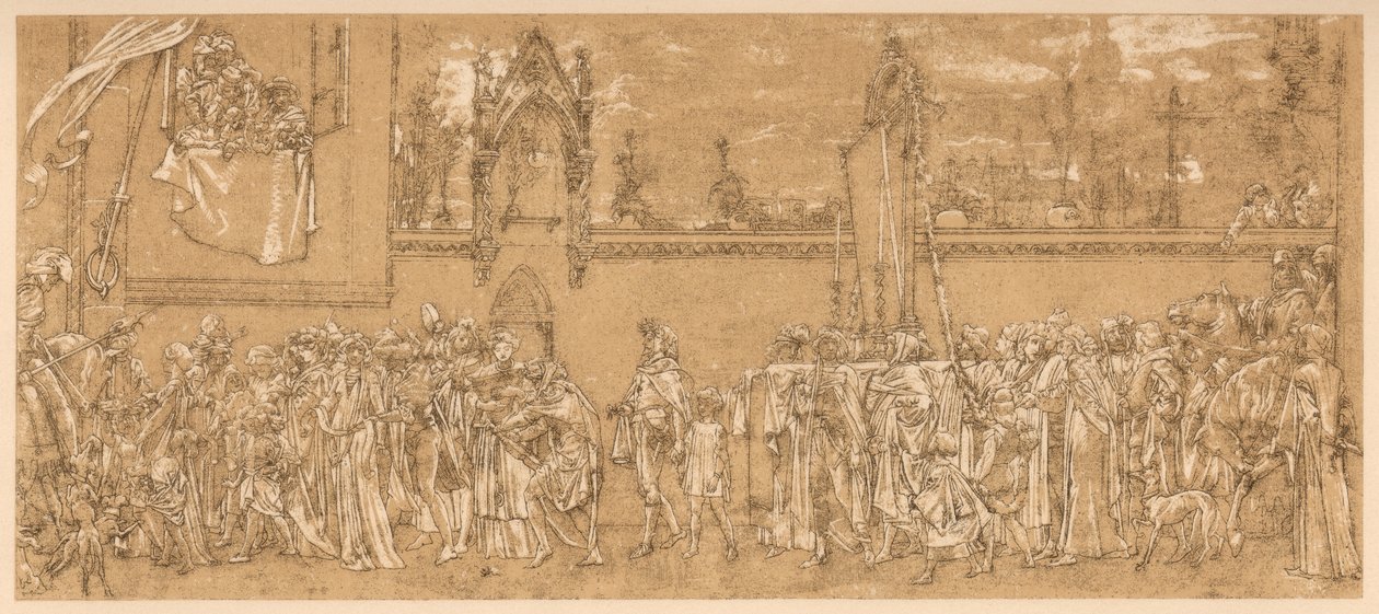 Cimabues hyllade Madonna bärs i procession..., 1853-1855 c 1880-1882 av Unbekannt