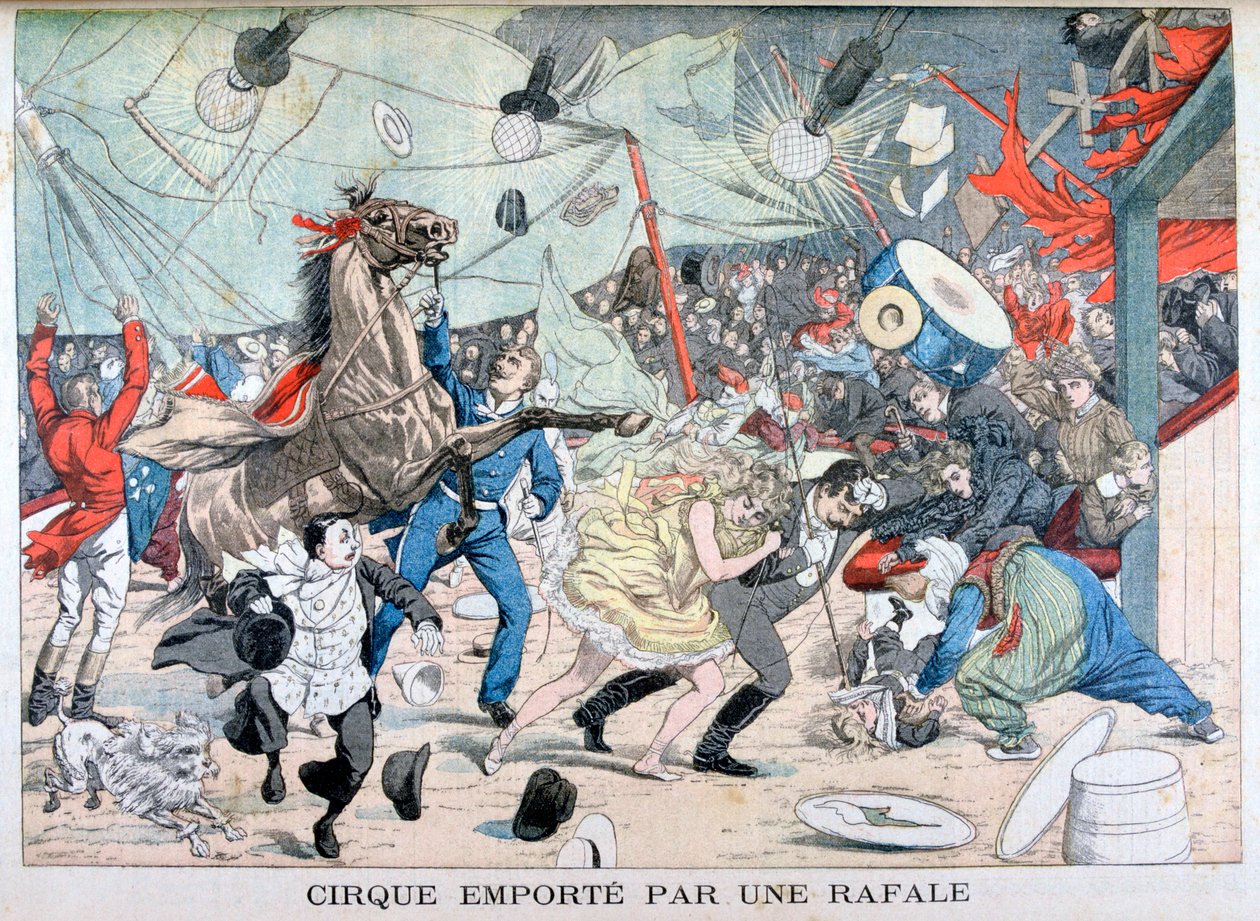 Cirkustält blåst bort, Saint Etienne, Frankrike, 1903 av Unbekannt