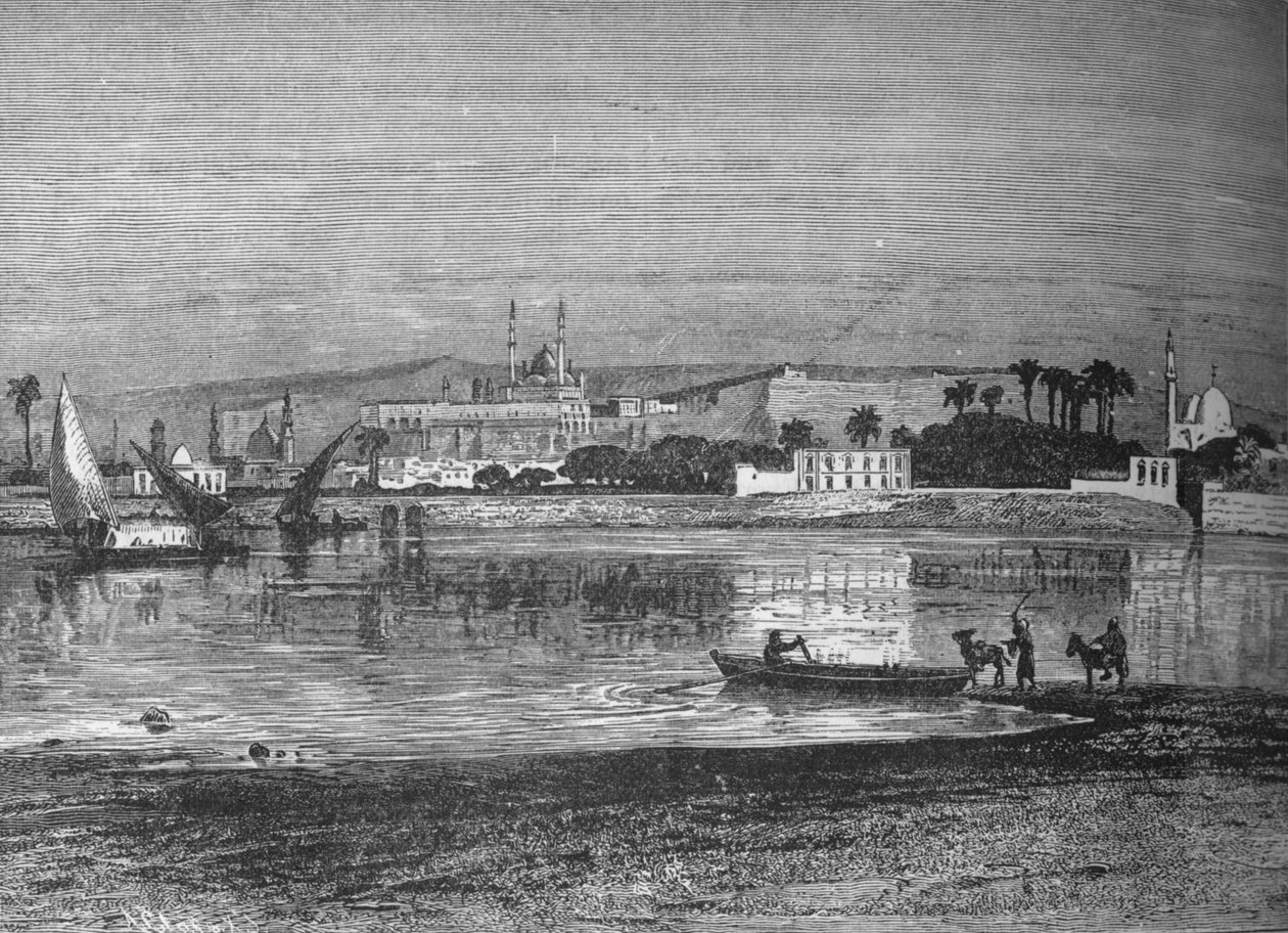 Citadell i Kairo, från Nilen, c1882 av Unbekannt