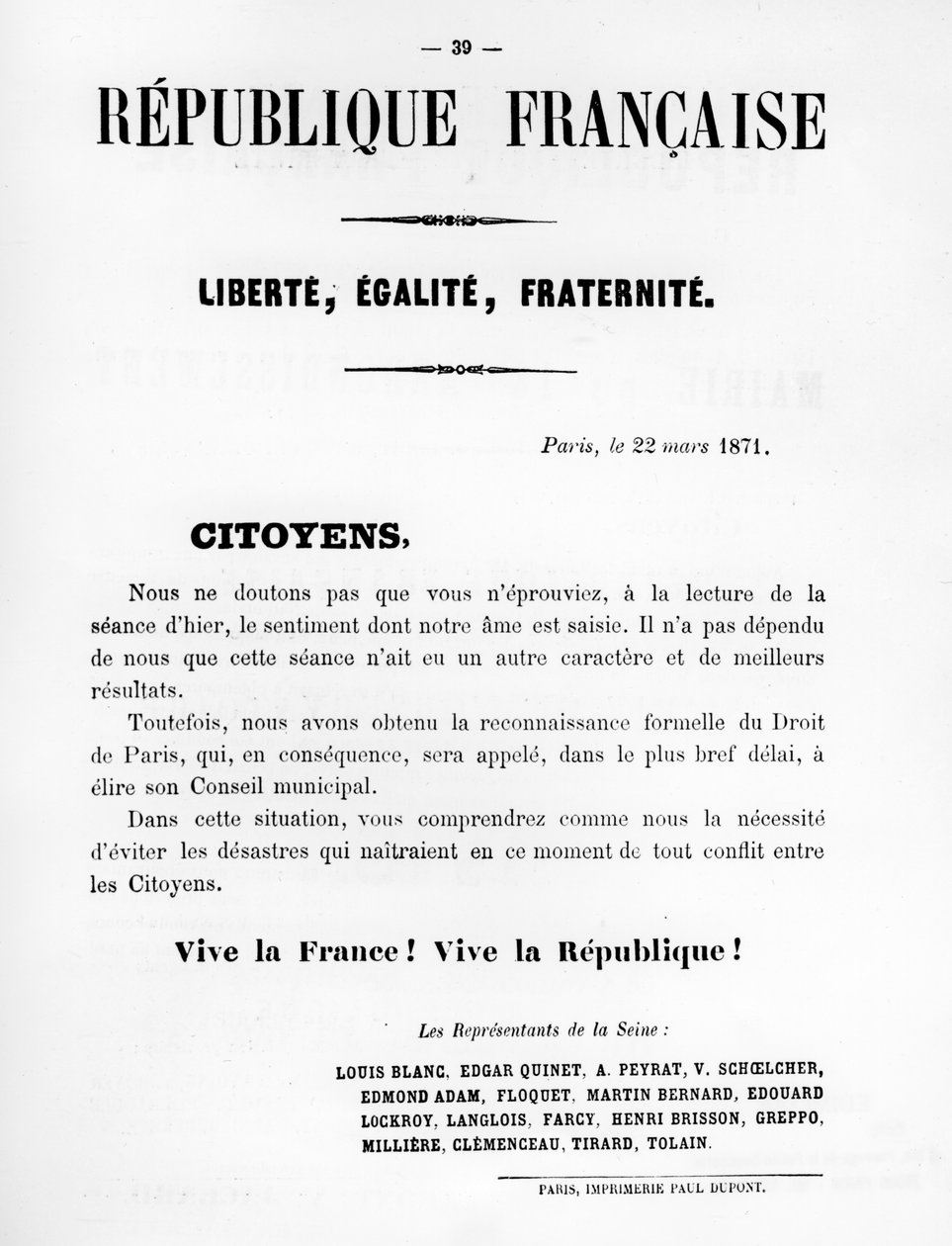 Citoyens, från franska politiska affischer från Pariskommunen, maj 1871 av Unbekannt