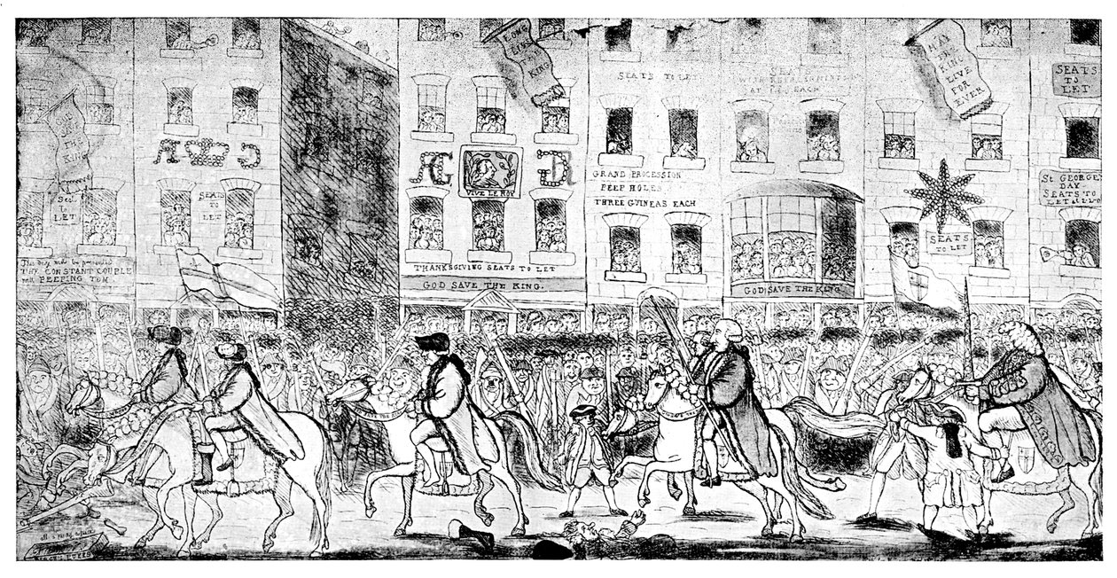 City Horsemanship eller procession till St Pauls, 1789 av Unbekannt