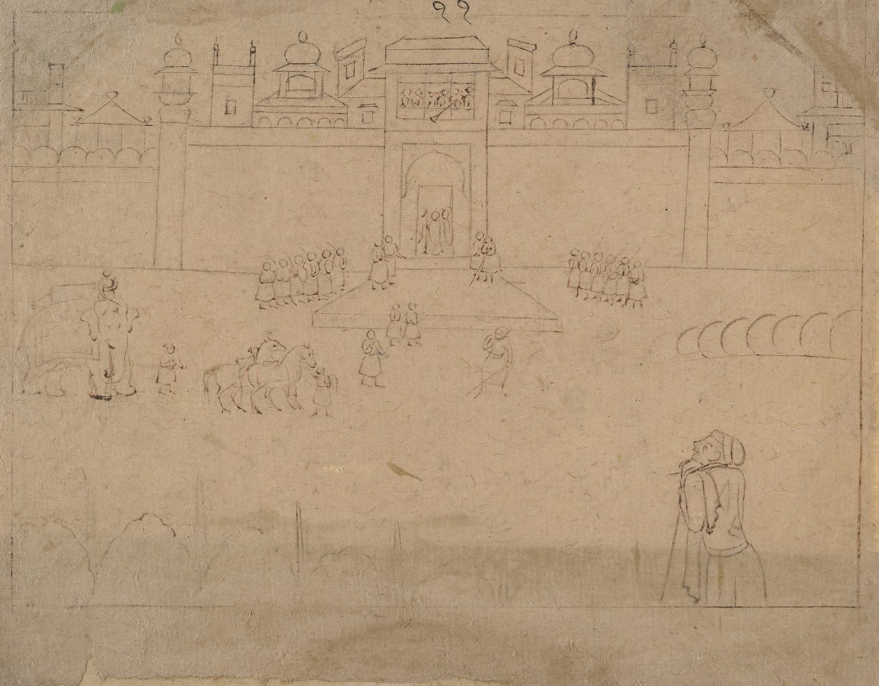 Stadsbild, 1800-talet. av Unbekannt