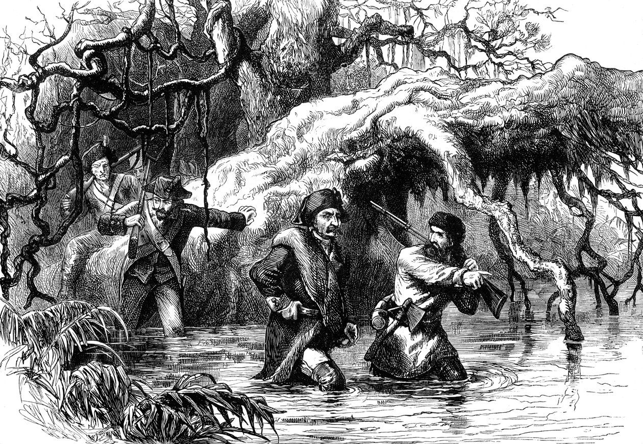 Clark och hans soldater korsar Wabash, c1778-1779 c1880 av Unbekannt