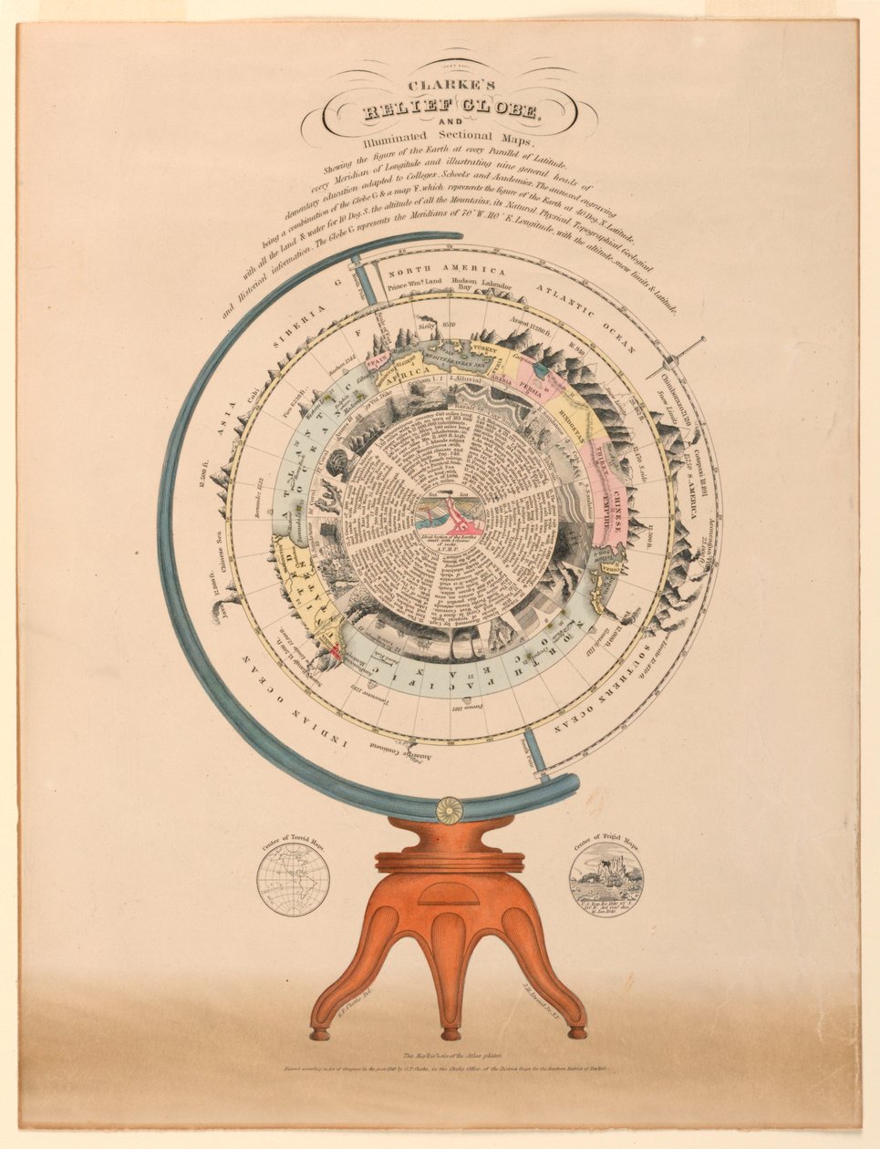 Clarkes Relief Globe, 1849 av Unbekannt