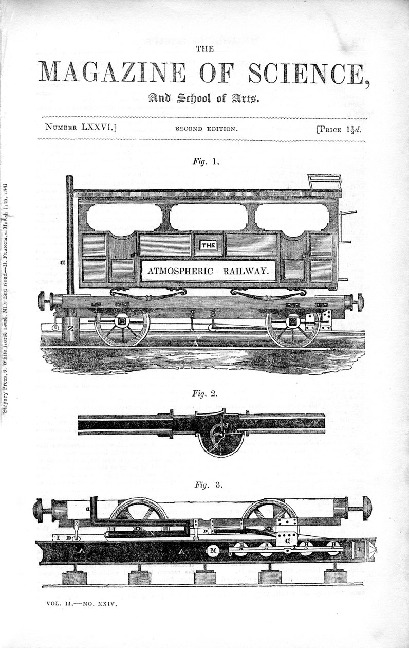 Clegg och Samudas atmosfäriska järnväg, 1845 av Unbekannt