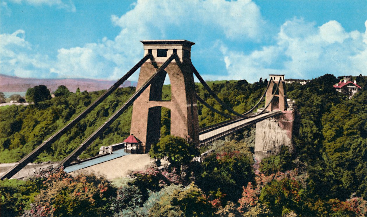 Clifton Suspension Bridge från observatoriet, c1940-talet av Unbekannt