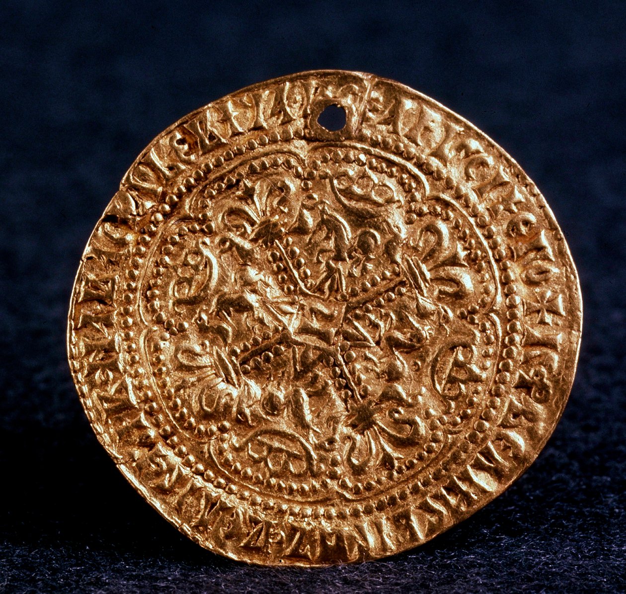 Mynt Korabelnik av tsar Ivan III Averse: blomkors, 1471-1490 av Unbekannt