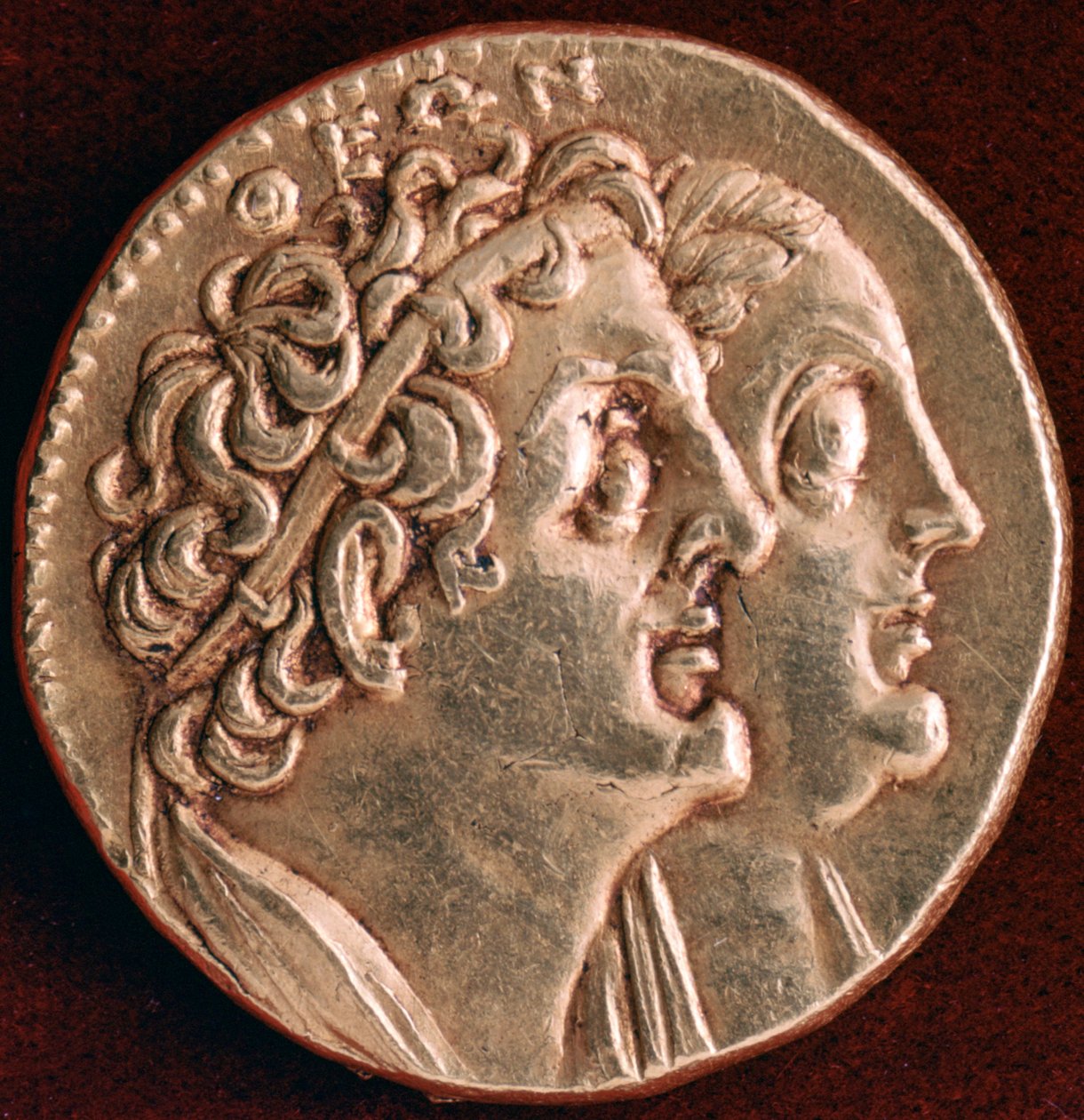 Mynt av Ptolemaios I och Berenice I, det ptolemaiska kungadömet Egypten, 300-talet f.Kr. av Unbekannt