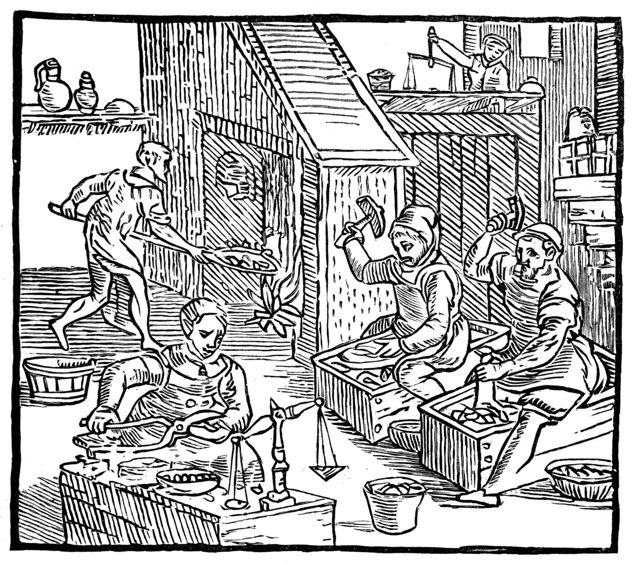 Myntmakare i arbete, 1577, 1893 av Unbekannt