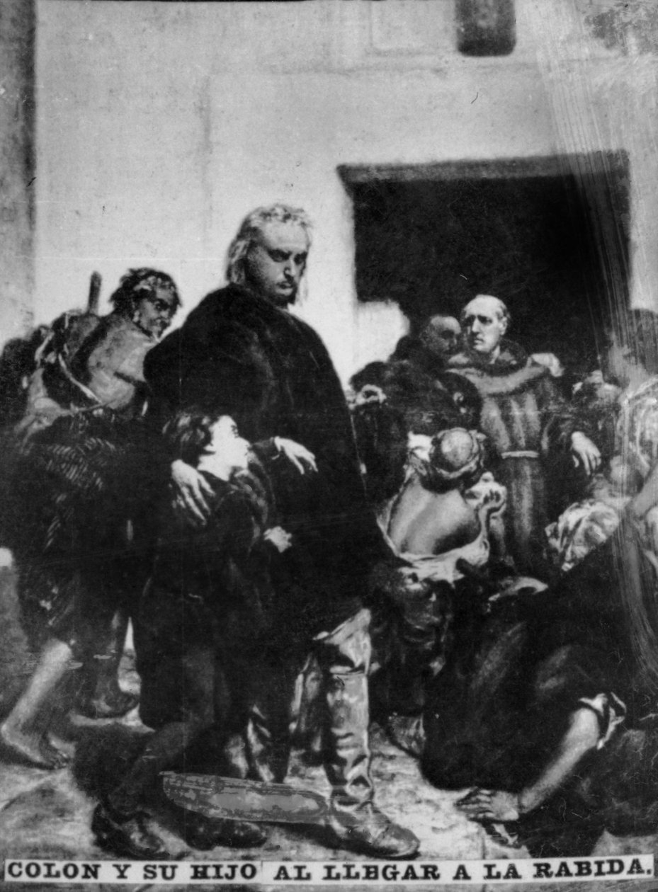 Columbus anländer till Rabida, 1400-talet, 1920-talet av Unbekannt