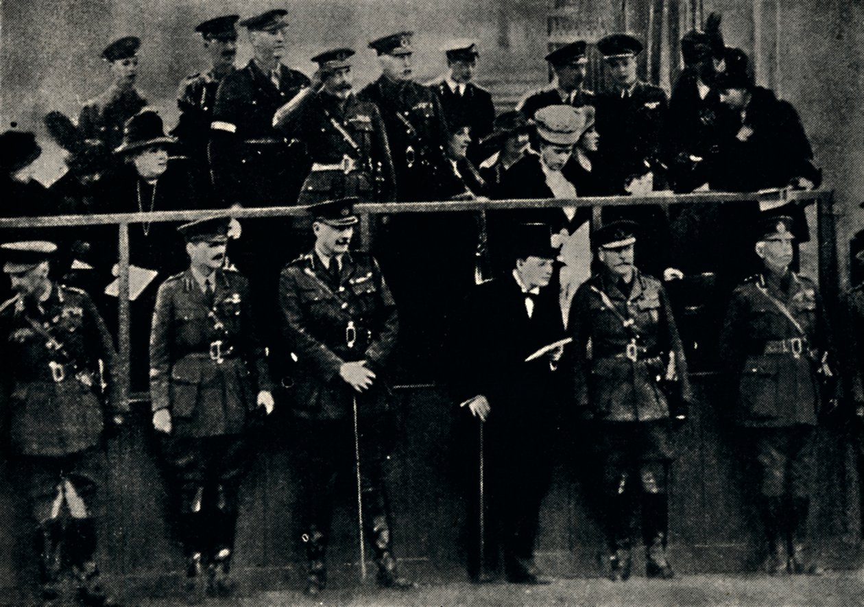 Kolonitrupper mars genom London, 1919, 1945. av Unbekannt