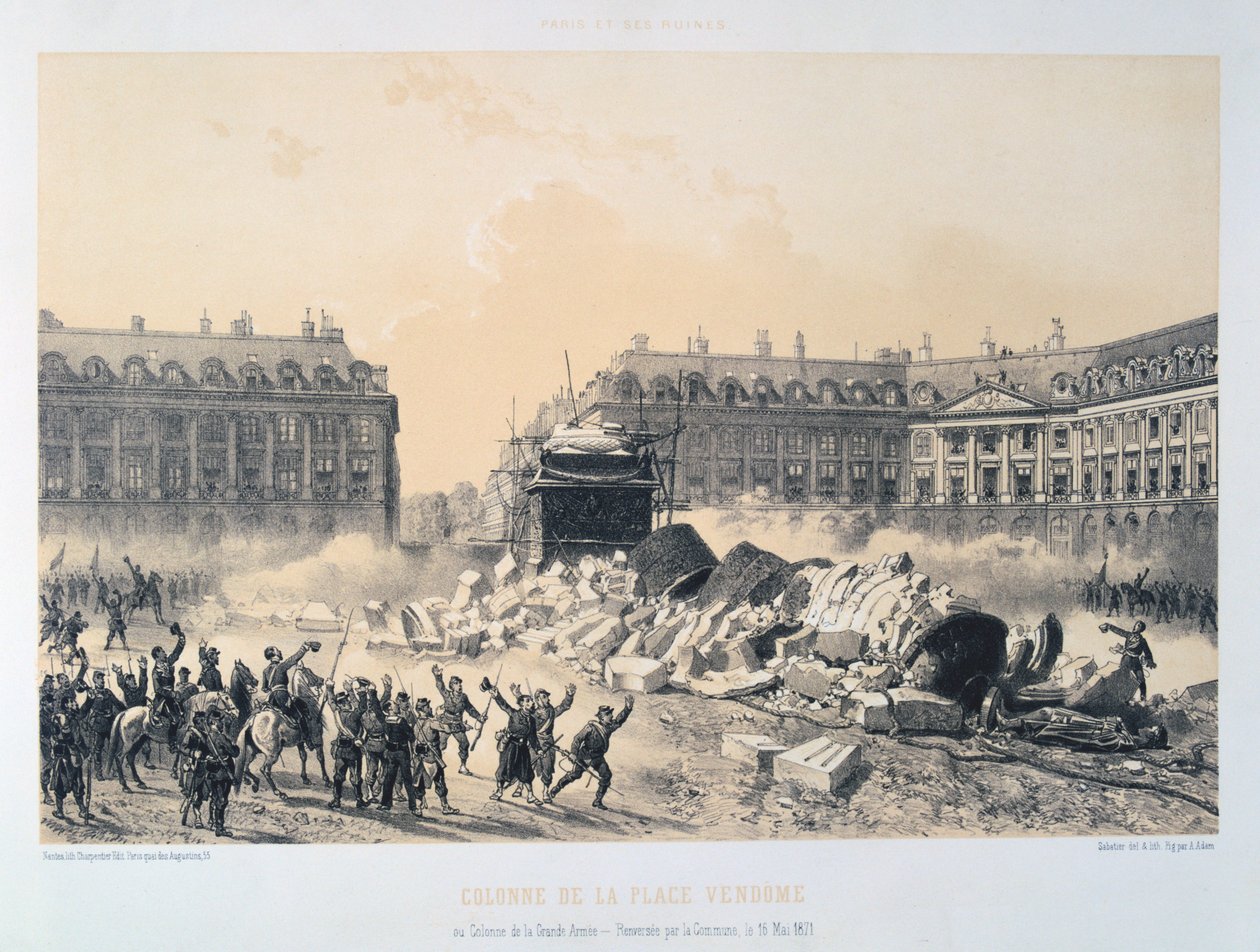 Kolumn på Place Vendome, Paris kommun, 16 maj 1871. av Unbekannt