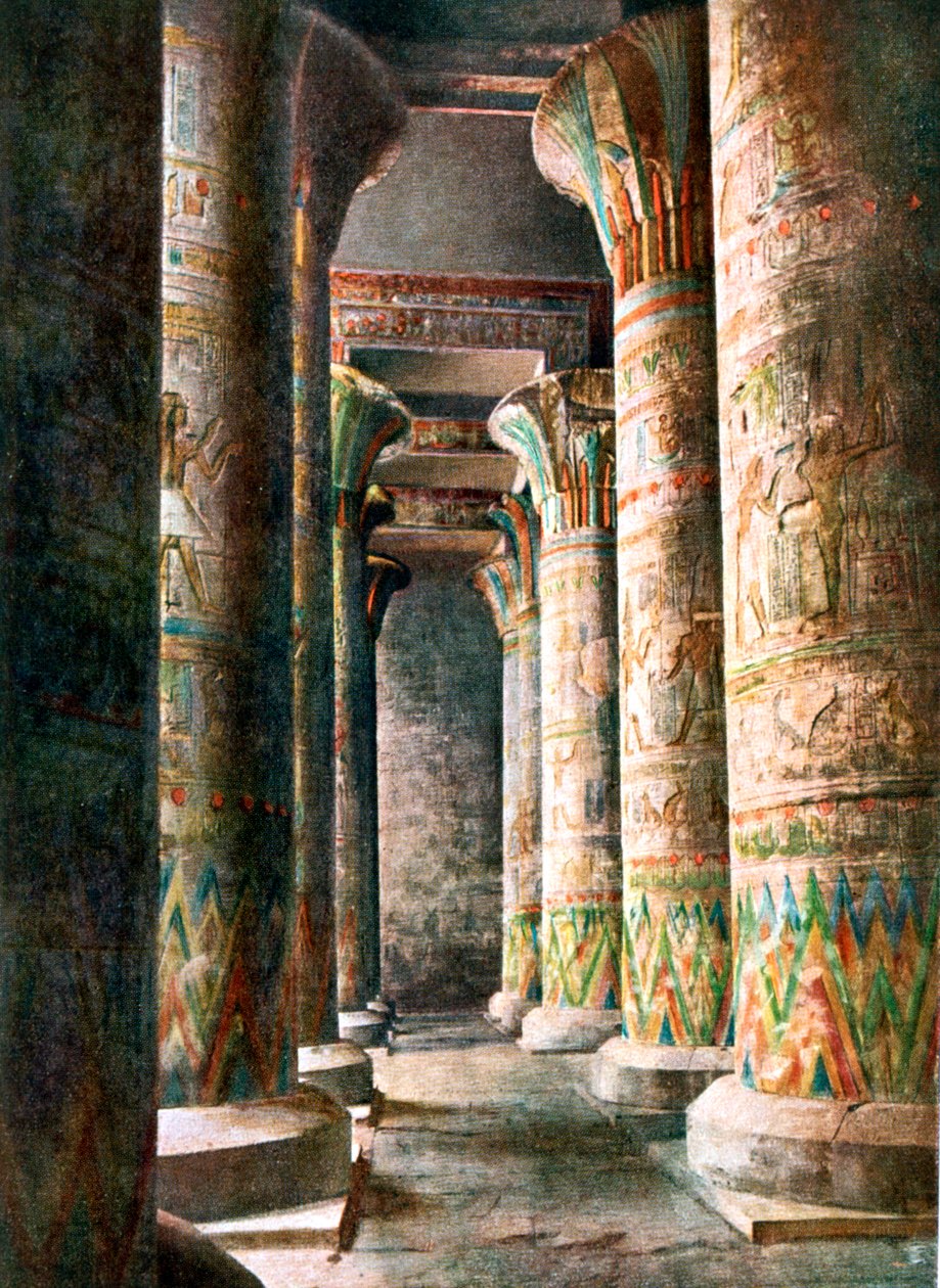 Kolumner, Horus tempel, Edfu, Egypten, 1900-talet av Unbekannt