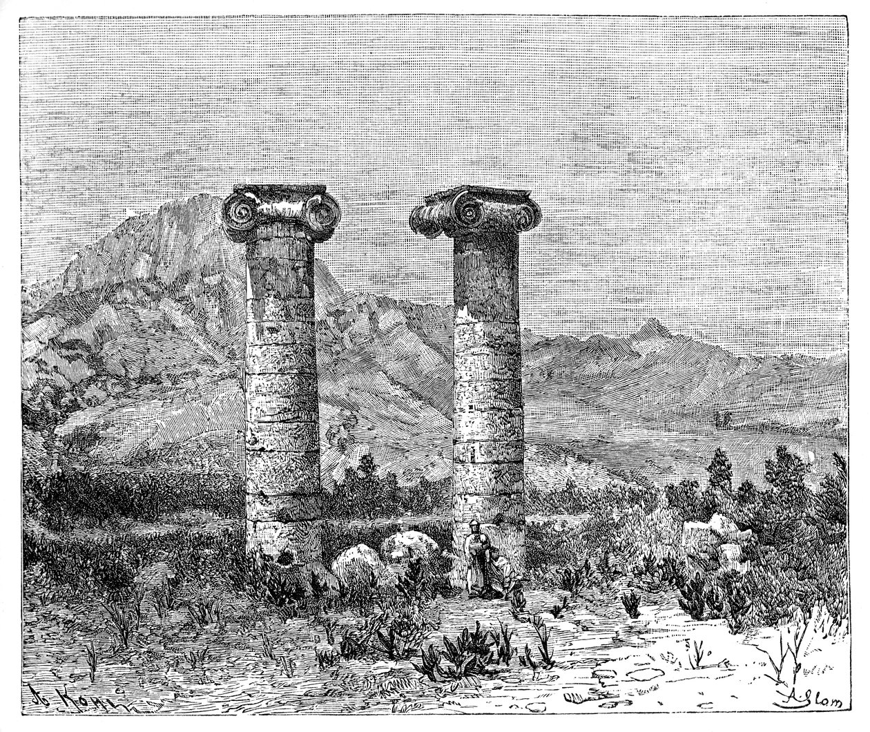 Kolumner av Temple of Cybele, Sardes Sardes, Turkiet, 1895 av Unbekannt