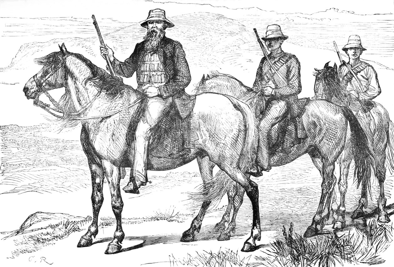 Kommendant Piet Uys, av Transvaal Mounted Volunteers, c1880 av Unbekannt