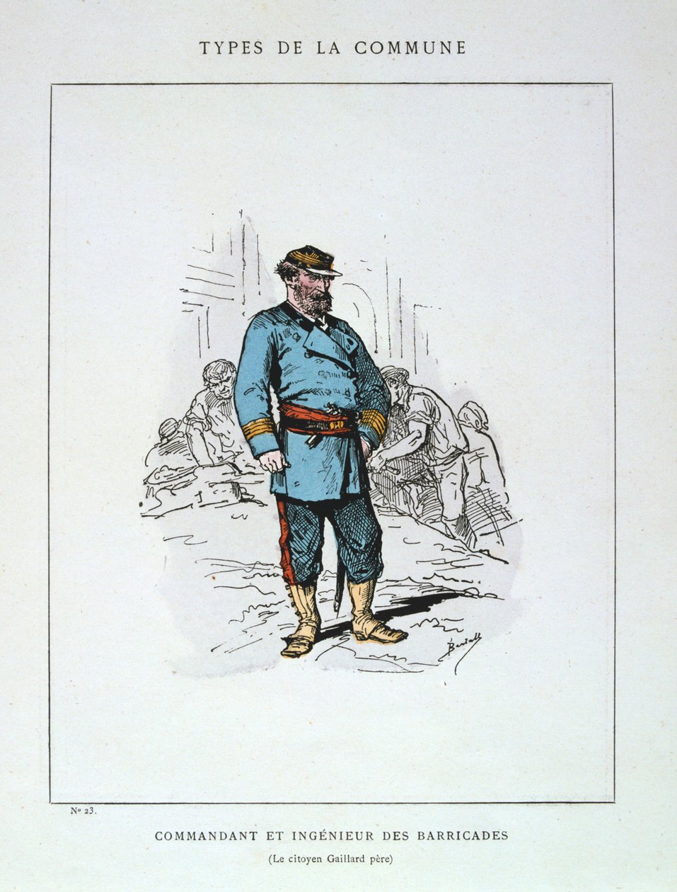 Befälhavare och ingenjör för barrikaderna, Paris kommun, 1871. av Unbekannt