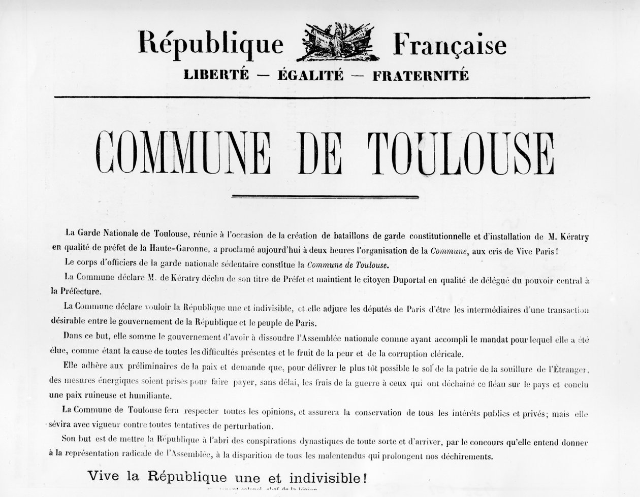Commune de Toulouse, från franska politiska affischer från Pariskommunen av Unbekannt