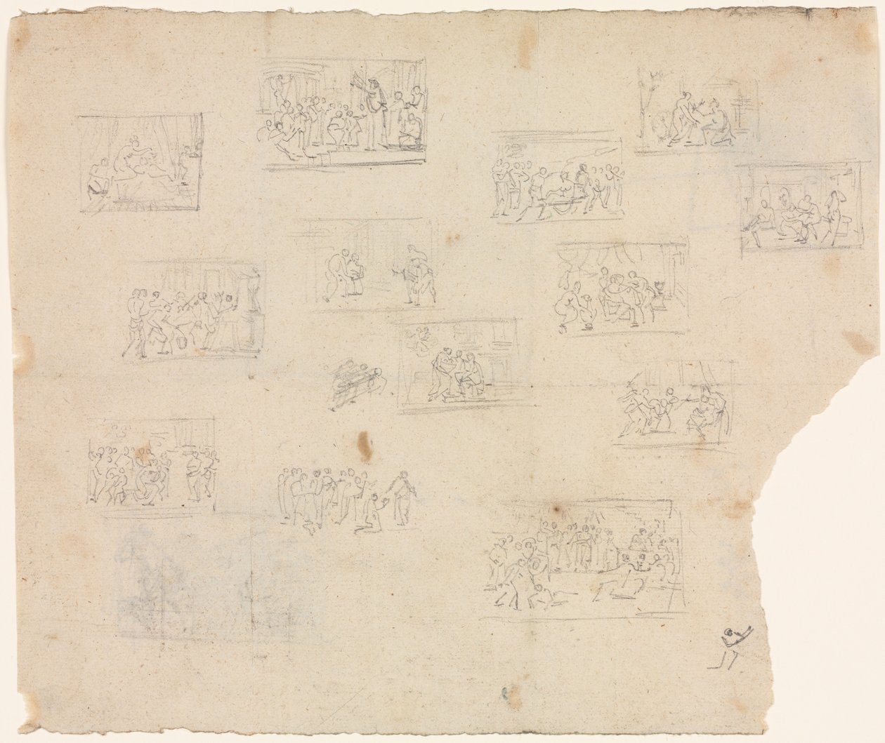 Kompositionsskisser efter Raphael och andra konstnärer, ca. 1800. av Unbekannt