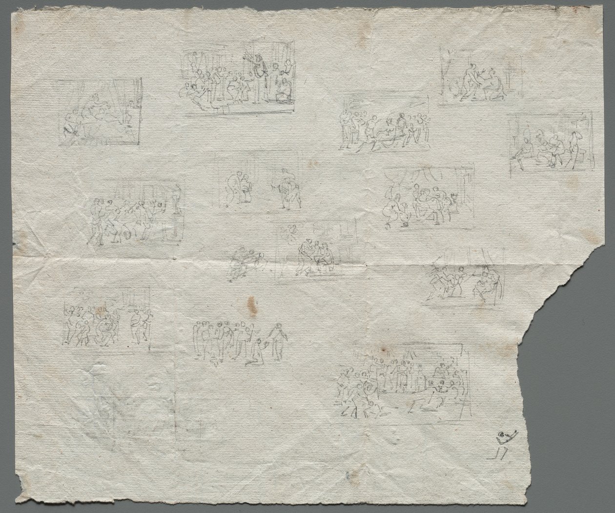 Kompositionsskisser efter Raphael och andra konstnärer recto, ca. 1800. av Unbekannt