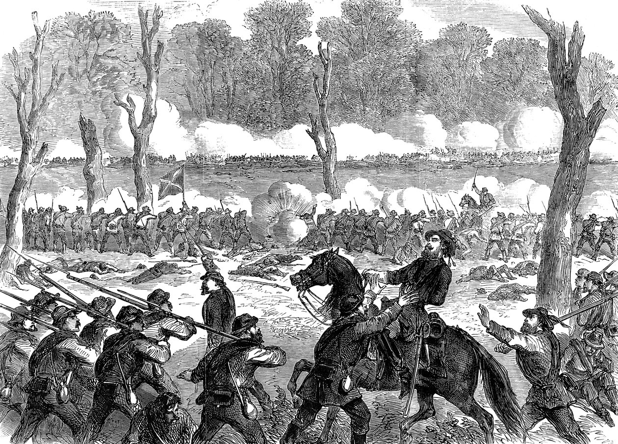 Konfedererade general Hood skadades i slaget vid Chickamauga, amerikanska inbördeskriget, 1863 av Unbekannt