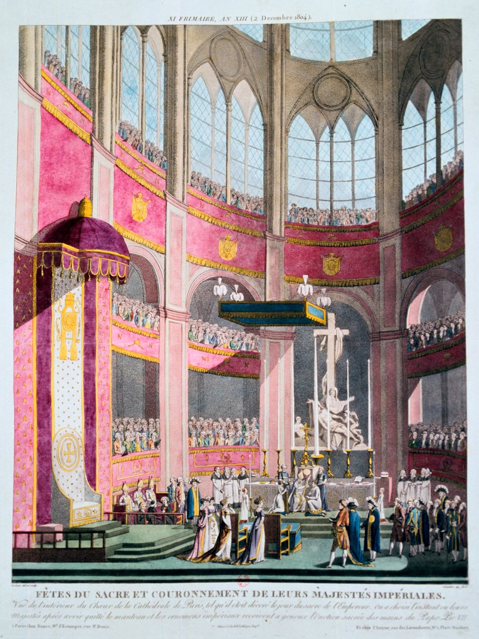 Invigning av Napoleon och kröning av Josephine av påven Pius VII, 2 december 1804 av Unbekannt