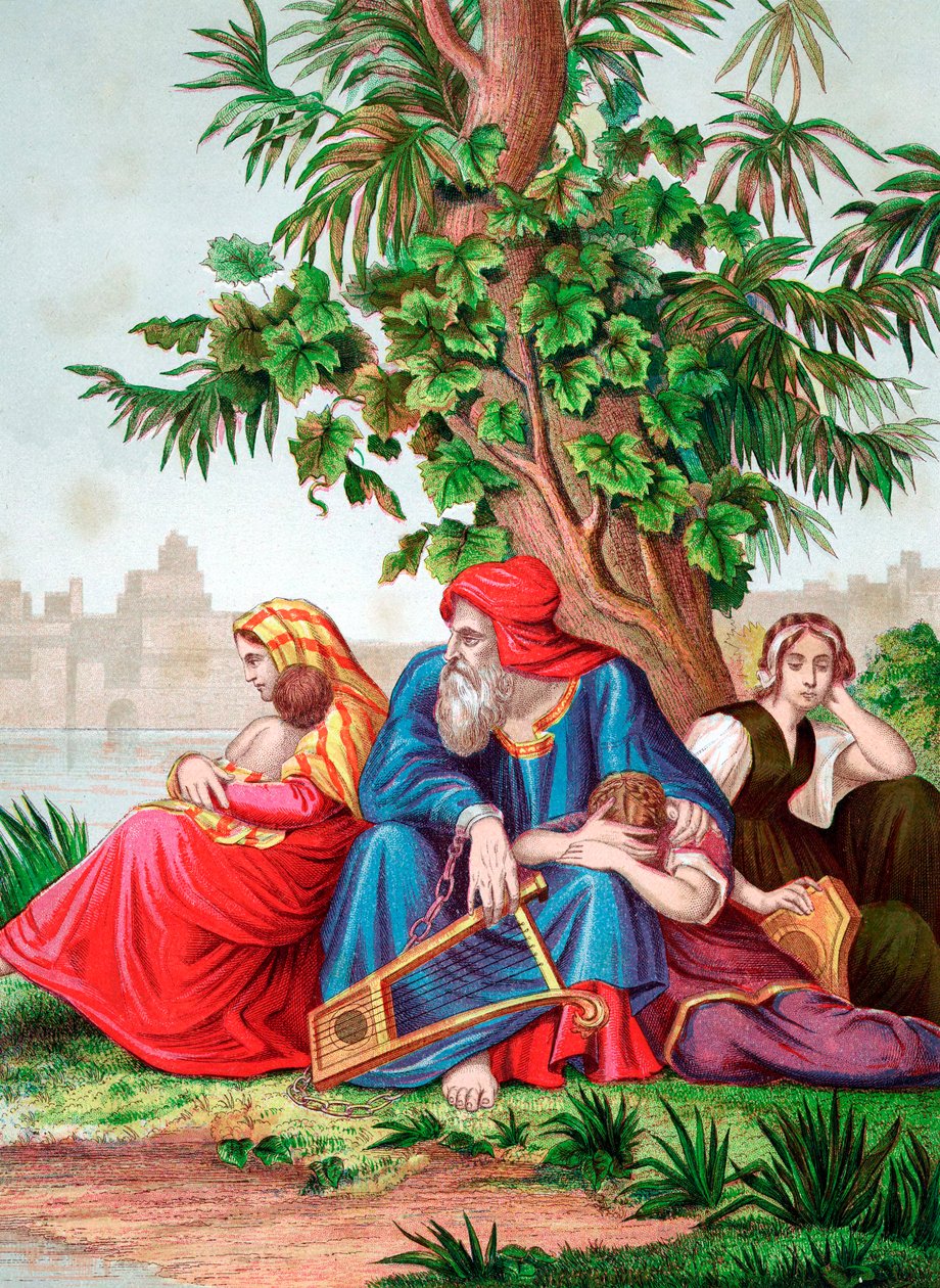 Judarnas beständighet i fångenskap i Babylon, 600-talet f.Kr. c1860 av Unbekannt